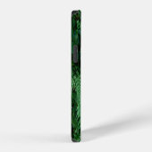 緑のシダの草葉のテクスチャ iPhoneケース (右側面)