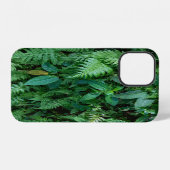 緑のシダの草葉のテクスチャ iPhoneケース (裏面横)