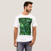 緑のシダの草葉のテクスチャ Tシャツ (正面フル)