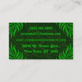 緑のシダは自然を環境に去ります 名刺 (裏面)