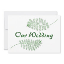 緑のシダ私たち結婚の両側招待状