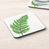緑のシダ、緑の葉、植物模様 コースター (左側)