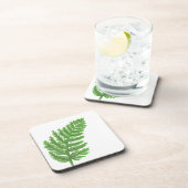 緑のシダ、緑の葉、植物模様 コースター (右側)