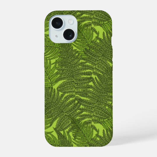 緑のシダ iPhone 15ケース (裏面)