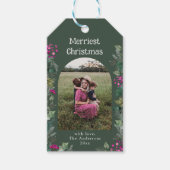 緑のシックなメリークリスマスギフトタグ ギフトタグ (正面)