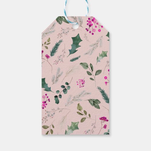 緑のシックなメリークリスマスギフトタグ ギフトタグ (裏面)