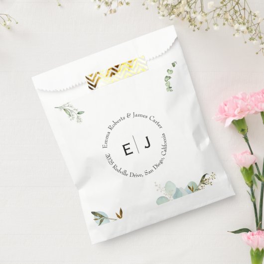 緑のシックなモノグラムのお気に入りボックス フェイバーバッグ (封をした状態)