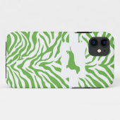 緑のシマウマのストライプw/Dachshund Case-Mate iPhoneケース (裏面(横))