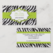 緑のシマウマのリボンの名刺 名刺 (正面/裏面)