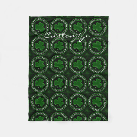 緑のシャムロックのセントパトリックの日Thunder_Cove フリースブランケット (正面)