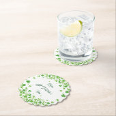 緑のシャムロックのパターン幸せセント・パトリック ペーパーコースター (インサイチュ)