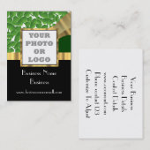 緑のシャムロックの写真のロゴ 名刺 (正面/裏面)