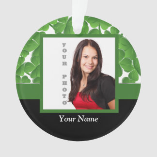 緑のシャムロックの写真テンプレート オーナメント