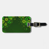緑のシャムロックの明るい色合いST PATRICKS DAY ラゲッジタグ (正面横)