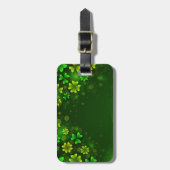 緑のシャムロックの明るい色合いST PATRICKS DAY ラゲッジタグ (正面縦)