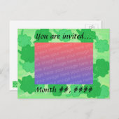 緑のシャムロックの結婚式の写真招待状ポストカード インビテーションポストカード (正面/裏面)