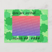 緑のシャムロックの結婚式写真招待状ポストカード インビテーションポストカード (正面)