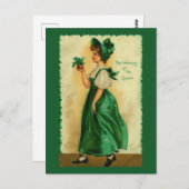 緑のシャムロックアートの衣装 ポストカード (正面/裏面)