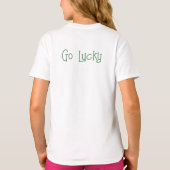 緑のシャムロッククローバーの水彩画 Tシャツ (裏面)
