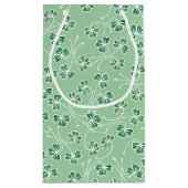 緑のシャムロックスホワイトアウトライン小さな抱き枕 スモールペーパーバッグ (裏面)