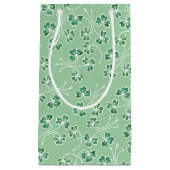 緑のシャムロックスホワイトアウトライン小さな抱き枕 スモールペーパーバッグ (正面)