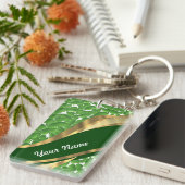 緑のシャムロックパターン キーホルダー (正面右)