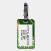 緑のシャムロックパターン ラゲッジタグ (裏面縦)