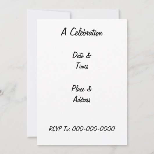 緑のシャムロックパターン 招待状 (裏面)