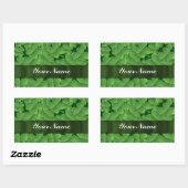 緑のシャムロックパターン 長方形シール (シート)