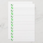 緑のシャムロック文房具が並ぶ 便箋 (正面/裏面)