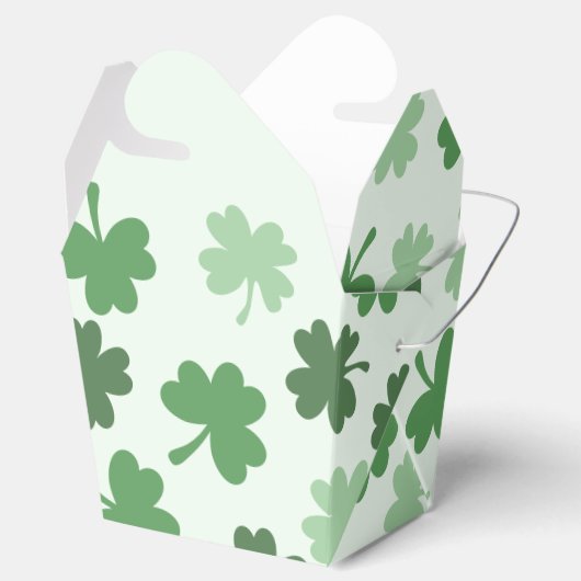 緑のシャムロック模様セントパトリックの日 フェイバーボックス (オープン)