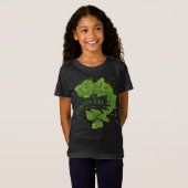 緑のシャムロック |きらめくハートTシャツ Tシャツ (正面フル)