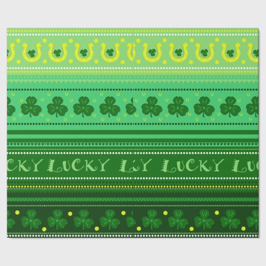 緑のシャムロック| St. Patricks日 ラッピングペーパー (シーム)