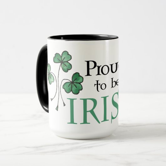 緑のシャムロ誇りを持ったックはアイリッシュリンガーマグ マグカップ (正面左)