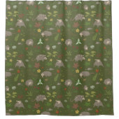緑のシャワーカーテンのベリーフィールドのポッサム シャワーカーテン (正面)