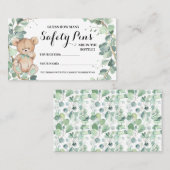 緑のシャワーゲームカードを支える安全ピンの数 プレイスカード (正面/裏面)