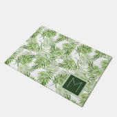 緑のシュロの葉|のモノグラム ドアマット (アングル)