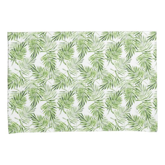 緑のシュロの葉 枕カバー (正面右)