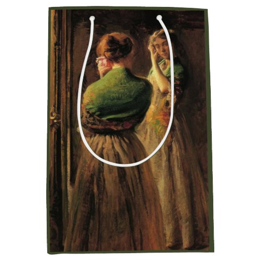 緑のショールを着た少女（Joseph DeCamp著） ミディアムペーパーバッグ (正面)