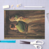 緑のショールを着た少女（Joseph DeCamp著） 薄葉紙 (クラフト)