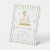 緑のシリーゴースのベイビーシャワーブック 赤ちゃんのための本 台座サイン (正面)