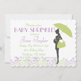 緑のシルエットのベビーは振りかけます 招待状