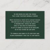 緑のシルバースノーフレーク冬の結婚式は良く願う エンクロージャーカード (裏面)