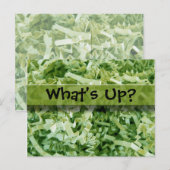 緑のシワシワに細切れの紙の写真 ポストカード (正面/裏面)