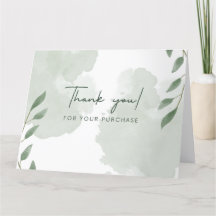 緑のシンプルサンキューカード
