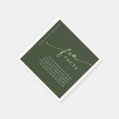 緑のシンプルスクリプモダントおもしろいのファクト結婚ー スタンダードカクテルナプキン (角)