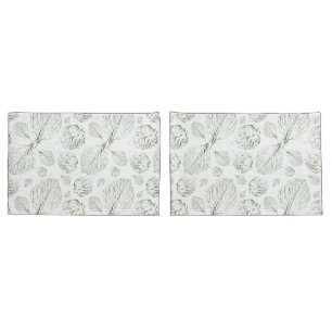 緑のシンプルテクス離れチャーのパタモダンーン 枕カバー