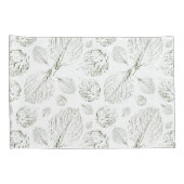 緑のシンプルテクス離れチャーのパタモダンーン 枕カバー (裏面-右)