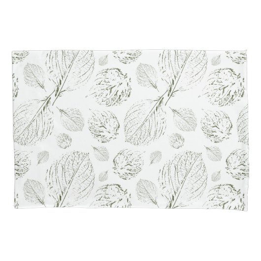 緑のシンプルテクス離れチャーのパタモダンーン 枕カバー (正面左)