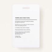 緑のシンプルミニマリスト配信パスIDバッジ バッジ (裏面)